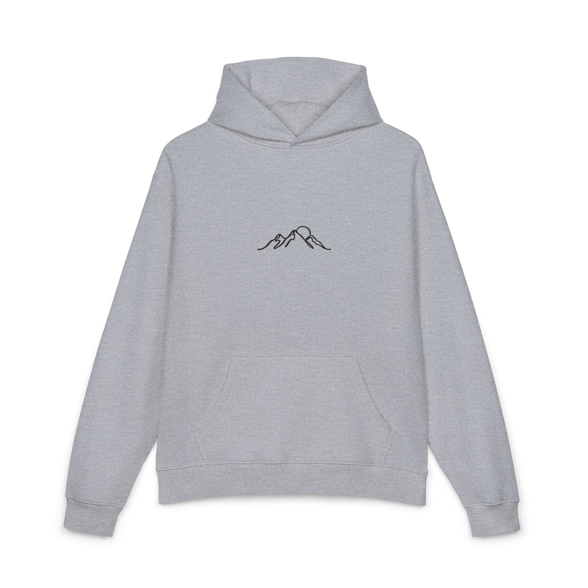 Minimalist Mountain Line Art Relaxed Hoodie