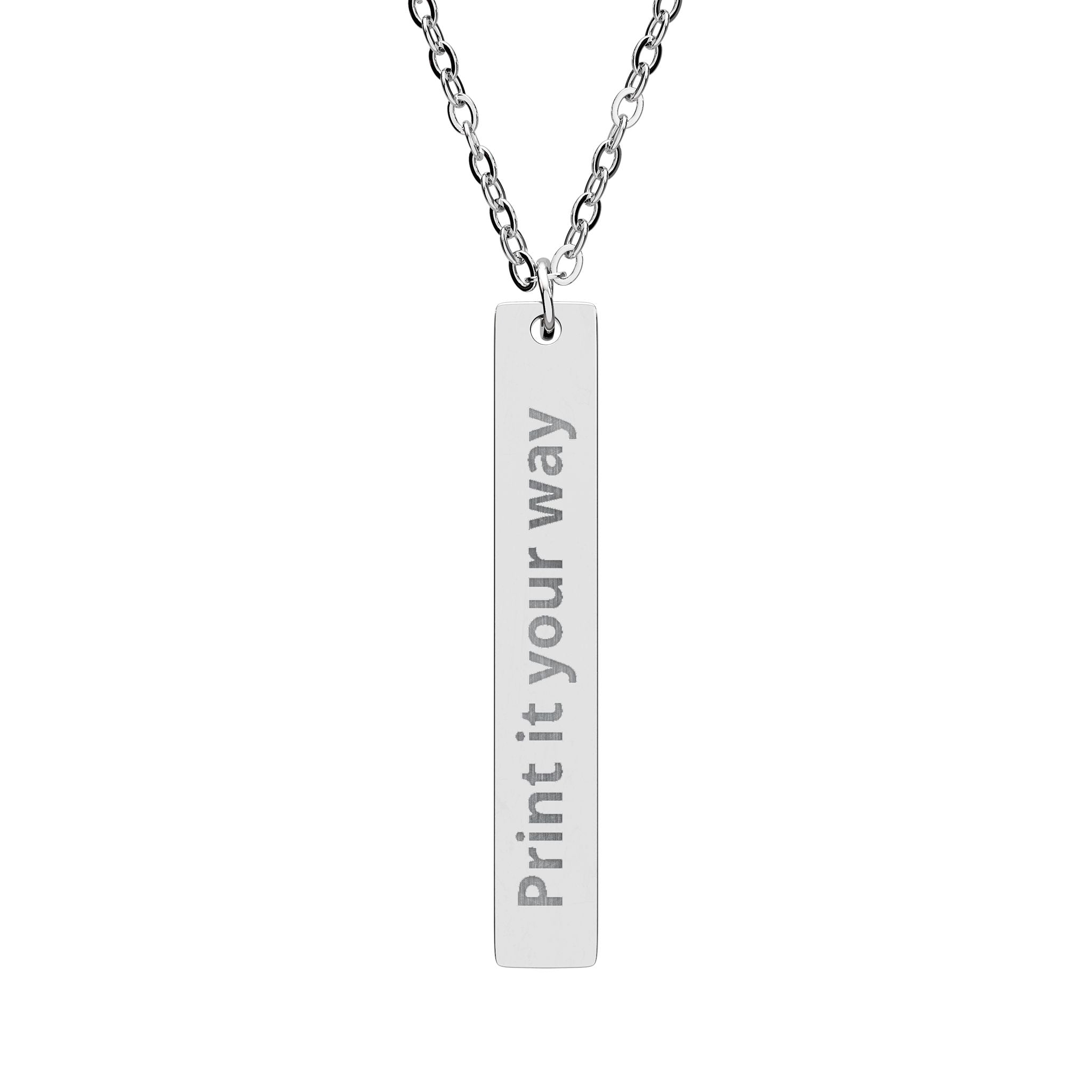 Vertical Bar Necklace (Engraving)