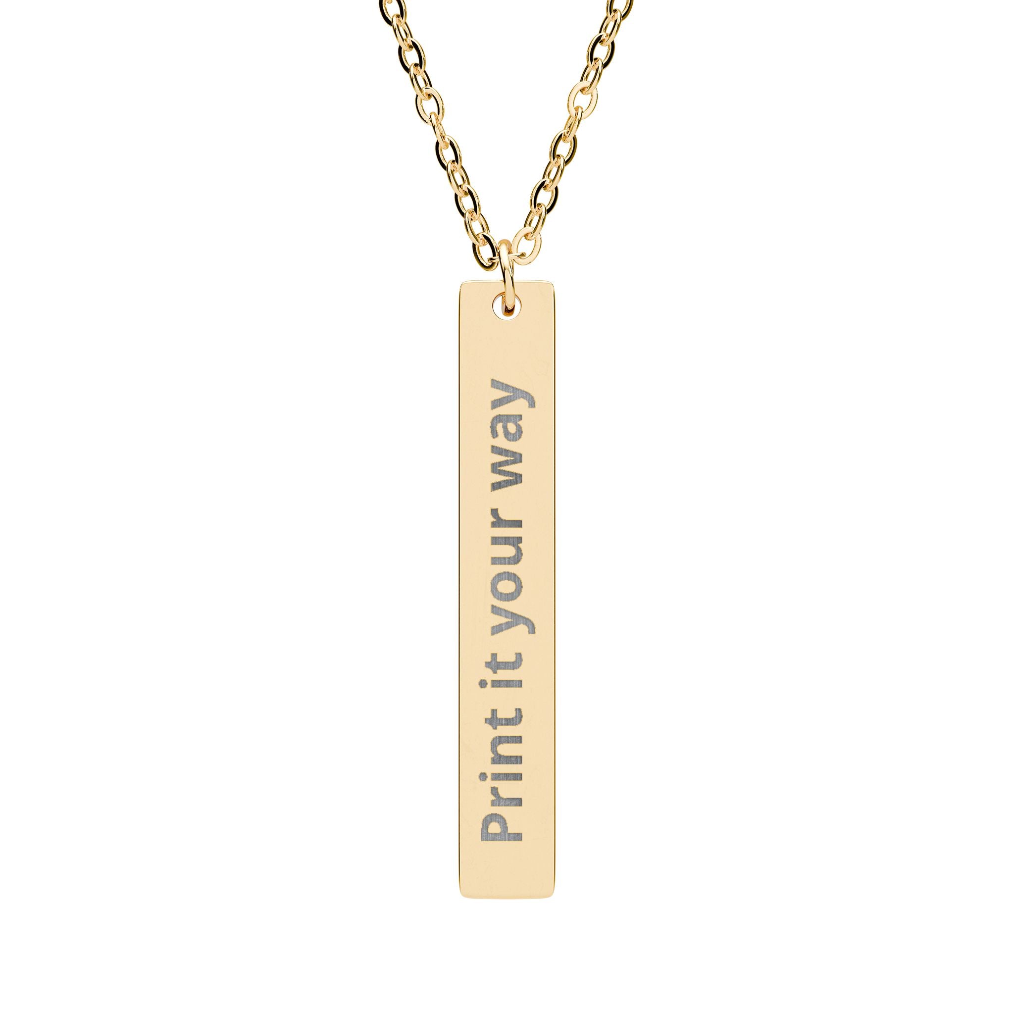 Vertical Bar Necklace (Engraving)