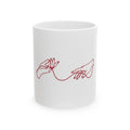 Red Thread of Fate Hands Ceramic Mug - Line Art Design