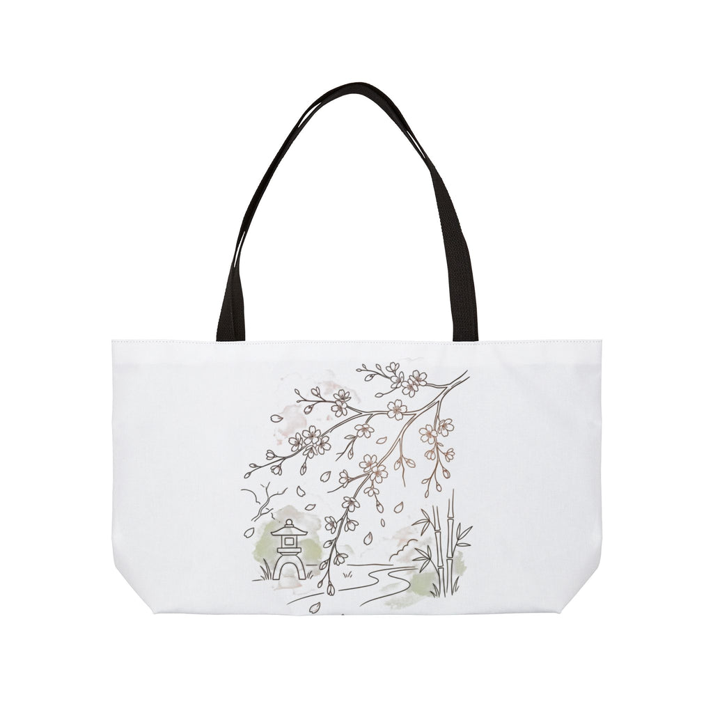 Cherry Blossom Line Art Weekender Tote Bag