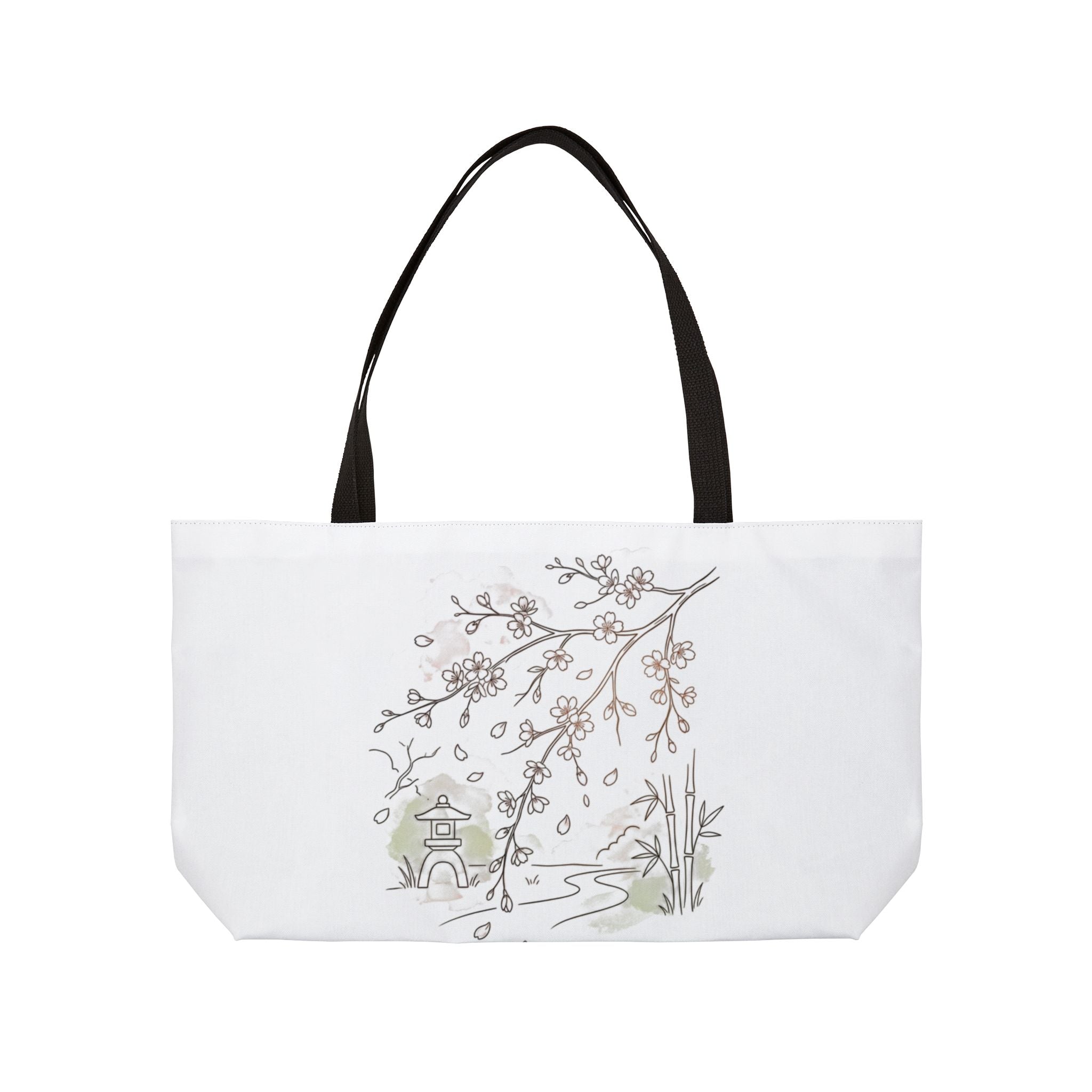 Cherry Blossom Line Art Weekender Tote Bag