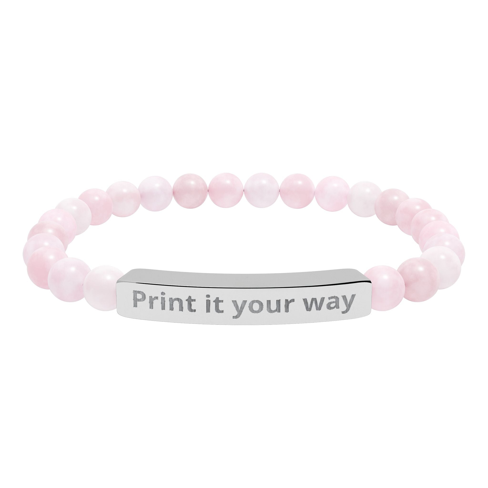 Natural Stone Stretch Bar Bracelet (Engraving)