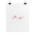 Red Thread of Fate Hands Line Art Poster